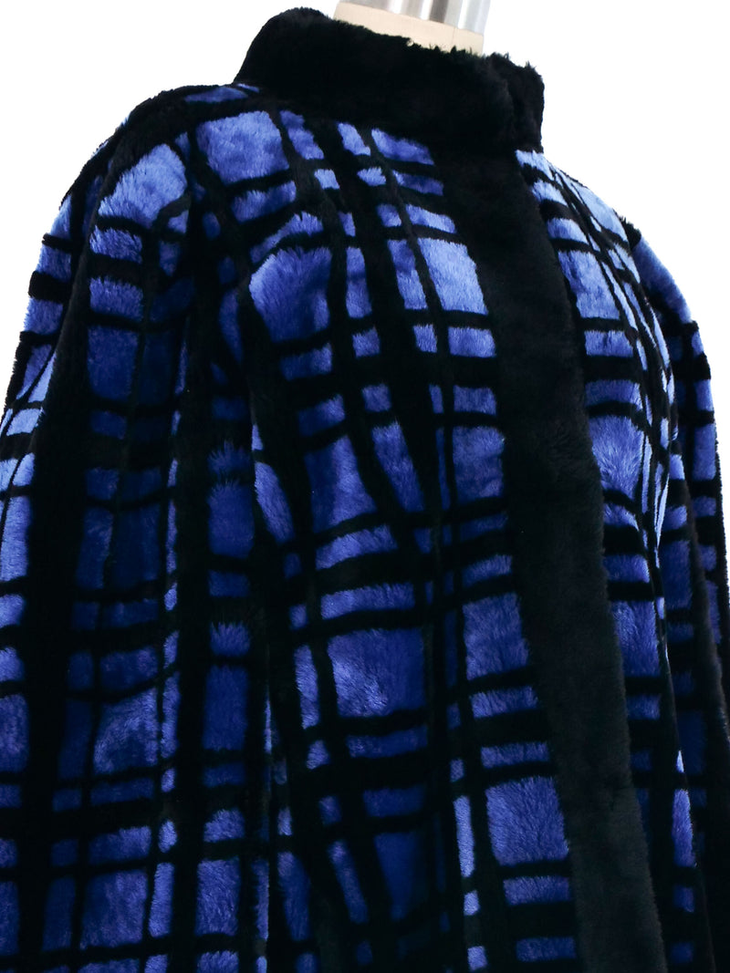 Christian Dior Plaid Shearling Fur Coat Outerwear arcadeshops.com