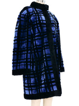 Christian Dior Plaid Shearling Fur Coat Outerwear arcadeshops.com