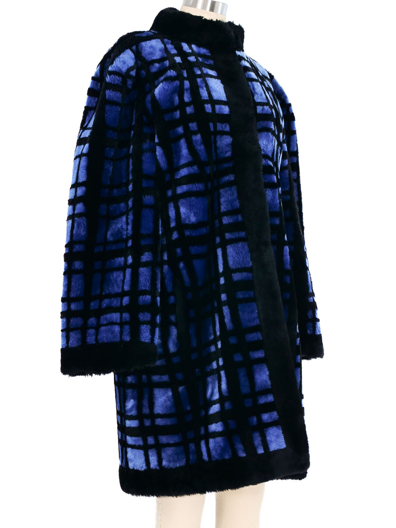 Christian Dior Plaid Shearling Fur Coat Outerwear arcadeshops.com