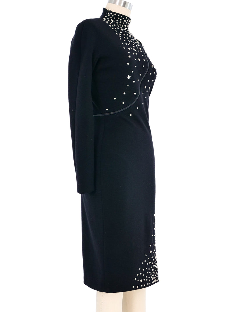 Gianni Versace Studded Zip Around Dress Dress arcadeshops.com