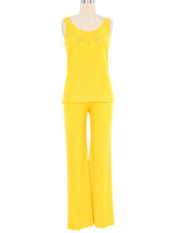 1970s Sunflower Studded Three Piece Pant Suit Suit arcadeshops.com