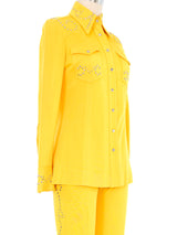 1970s Sunflower Studded Three Piece Pant Suit Suit arcadeshops.com