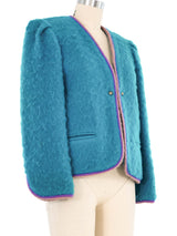 1980s Gucci Teal Wool Jacket Jacket arcadeshops.com
