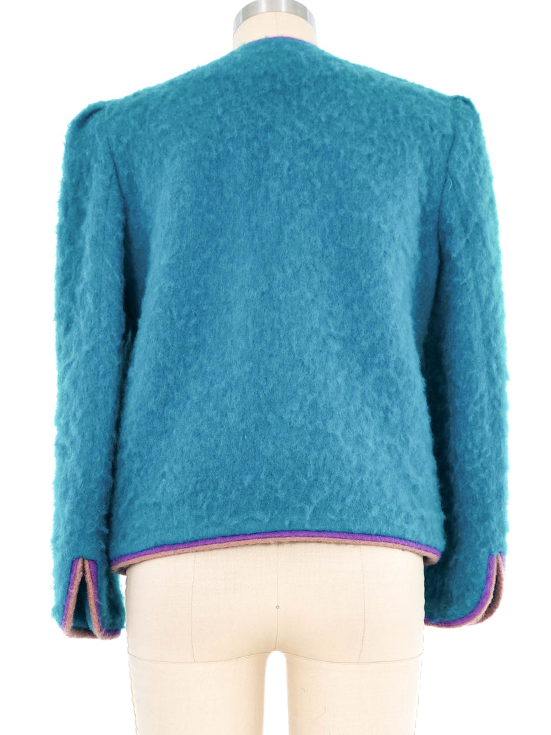1980s Gucci Teal Wool Jacket Jacket arcadeshops.com
