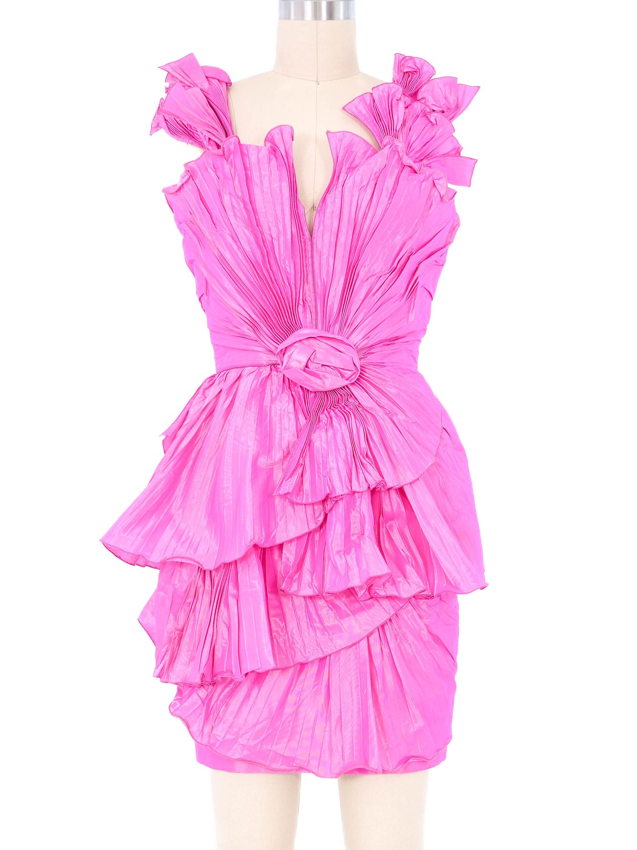 Ungaro Fan Pleated Cocktail Dress