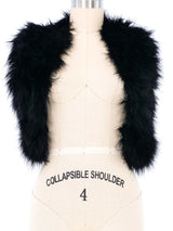 Black Marabou Feather Vest Jacket arcadeshops.com