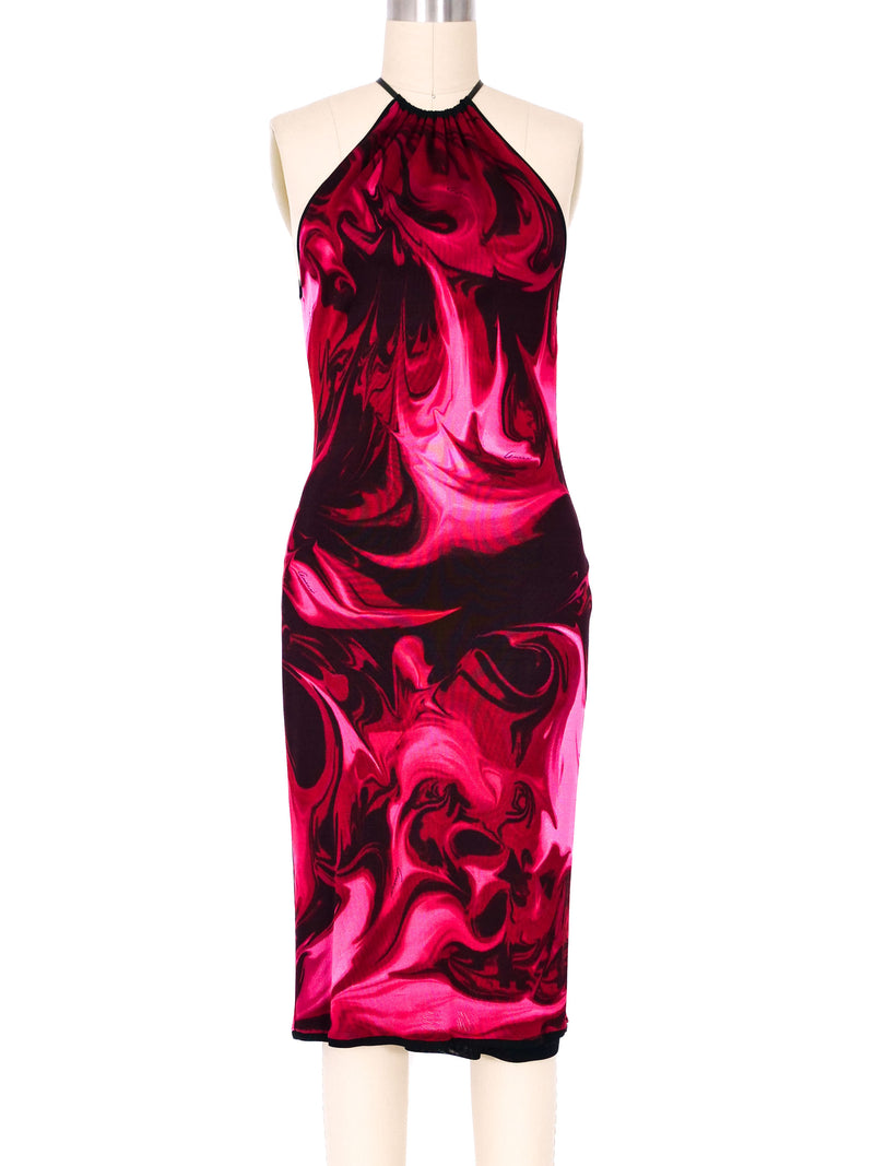 gucci red dress 2001 Gucci Slinky Mesh Hot Lava Dress