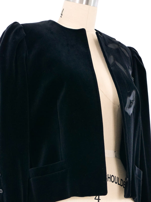 Louis Feraud Velvet Applique Jacket Jacket arcadeshops.com