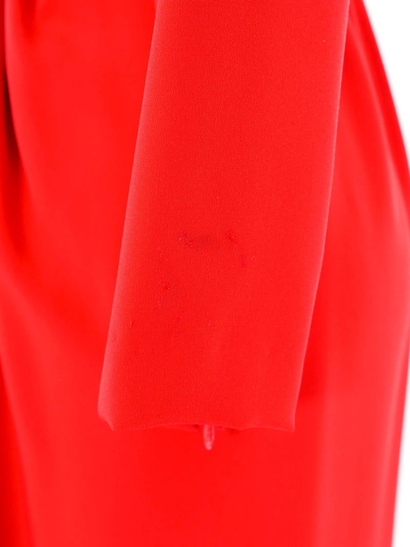 Oscar De La Renta Red Long Sleeve Gown Dress arcadeshops.com