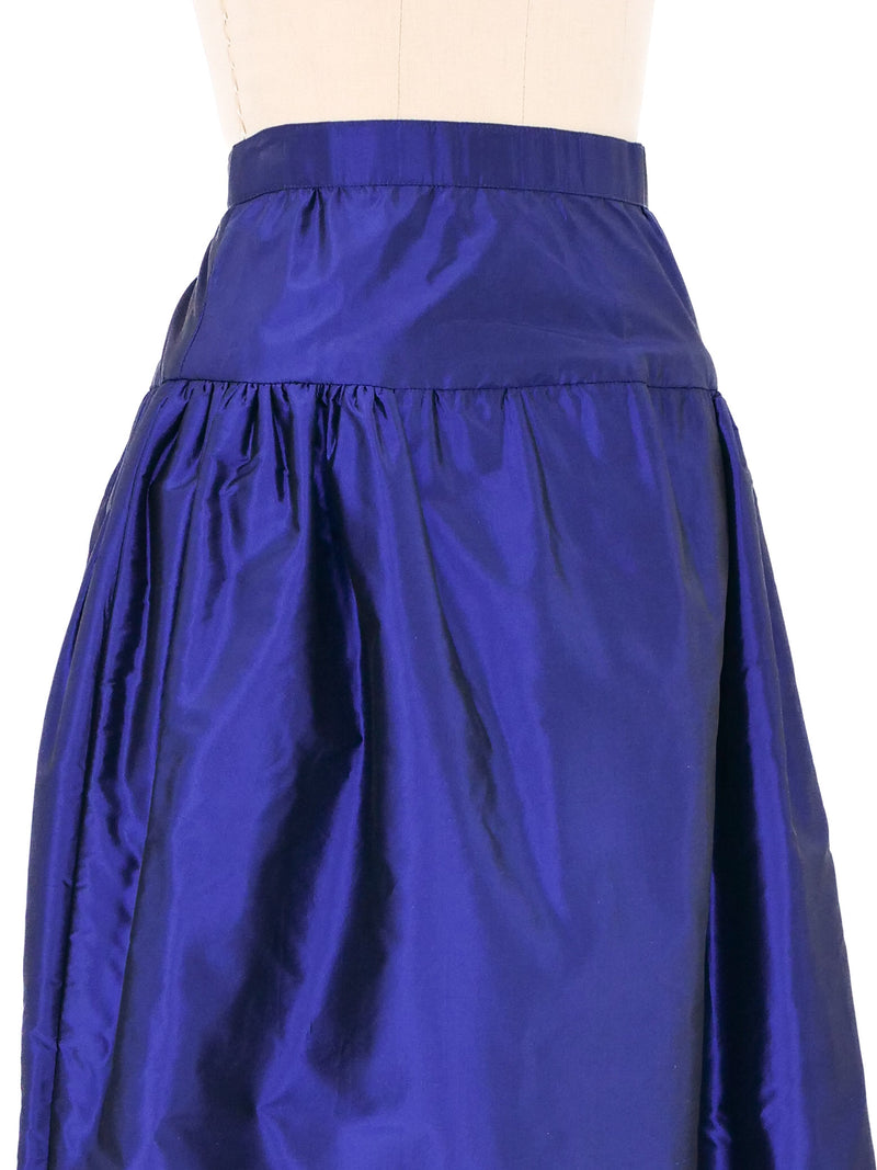 Adolfo Metallic Blue Taffeta Ball Skirt Bottom arcadeshops.com