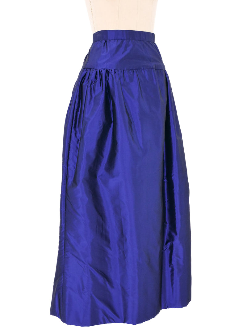 Adolfo Metallic Blue Taffeta Ball Skirt Bottom arcadeshops.com