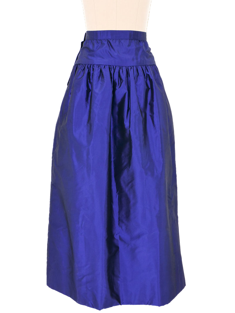 Adolfo Metallic Blue Taffeta Ball Skirt Bottom arcadeshops.com