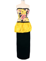 1980s Ann Lawrence Strapless Embellished Gown Ensemble Dress arcadeshops.com