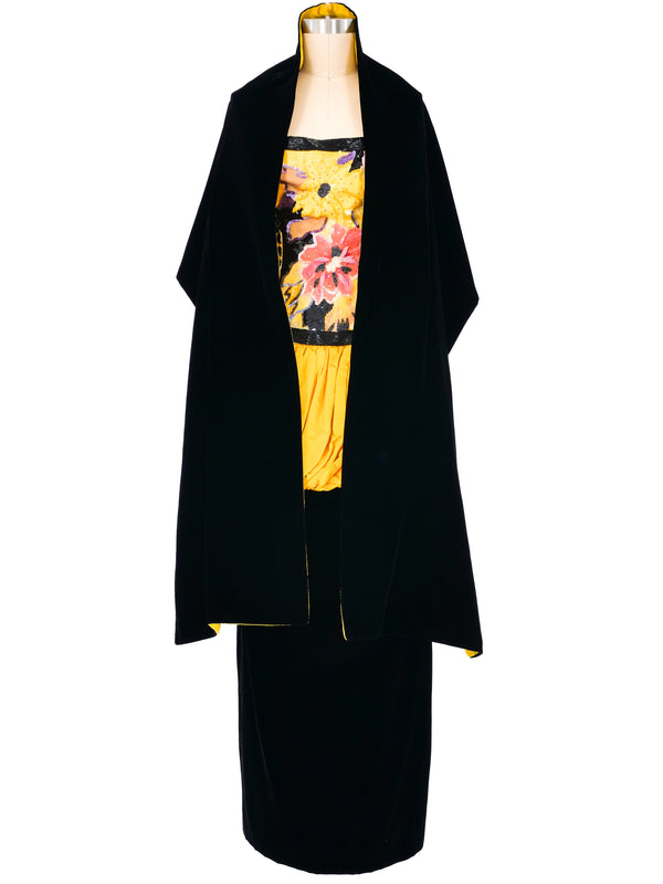 1980s Ann Lawrence Strapless Embellished Gown Ensemble Dress arcadeshops.com