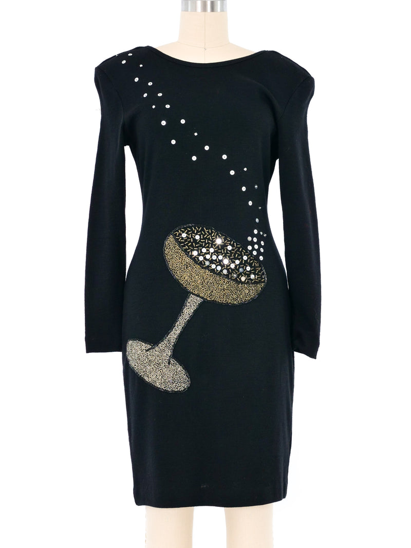 1980s Champagne Coupe Cocktail Dress Dress arcadeshops.com