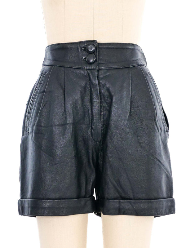 Black Leather Shorts Bottom arcadeshops.com
