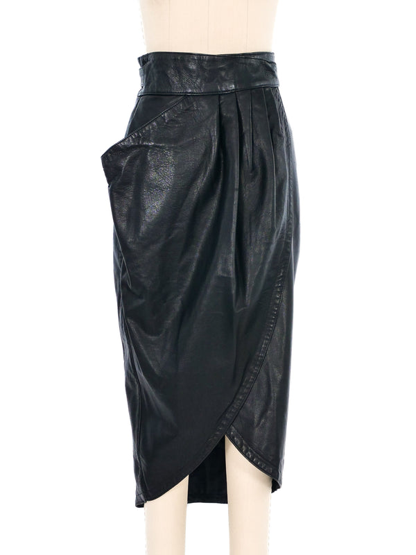 Black Leather Wrap Skirt Bottom arcadeshops.com