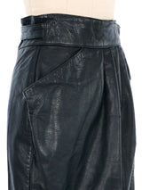 Black Leather Wrap Skirt Bottom arcadeshops.com