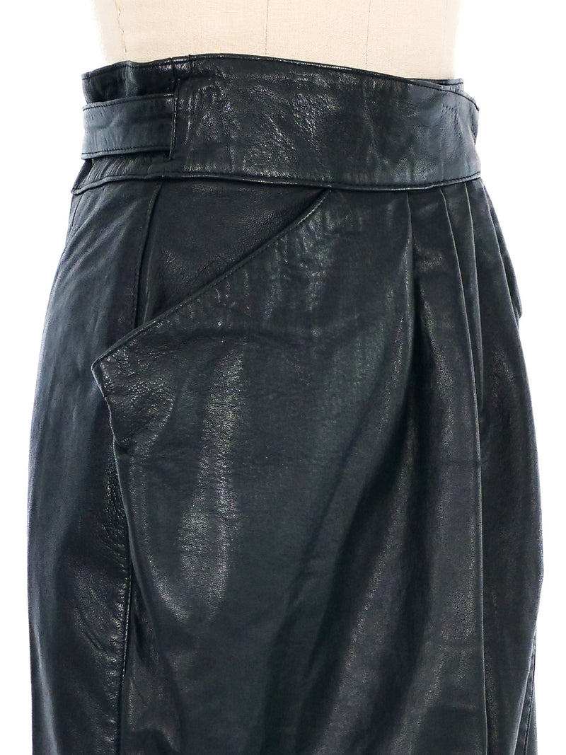 Black Leather Wrap Skirt Bottom arcadeshops.com