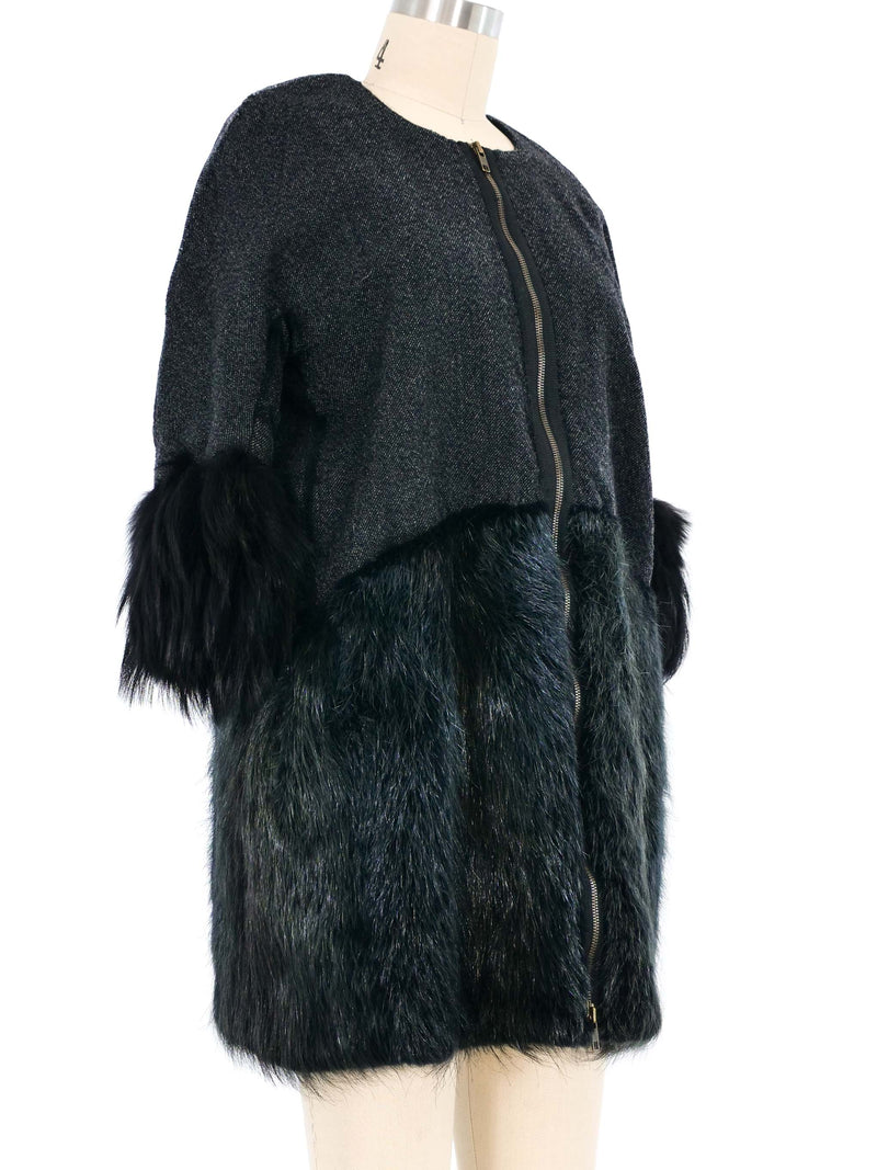 Marni Fur Trimmed Tweed Jacket Jacket arcadeshops.com