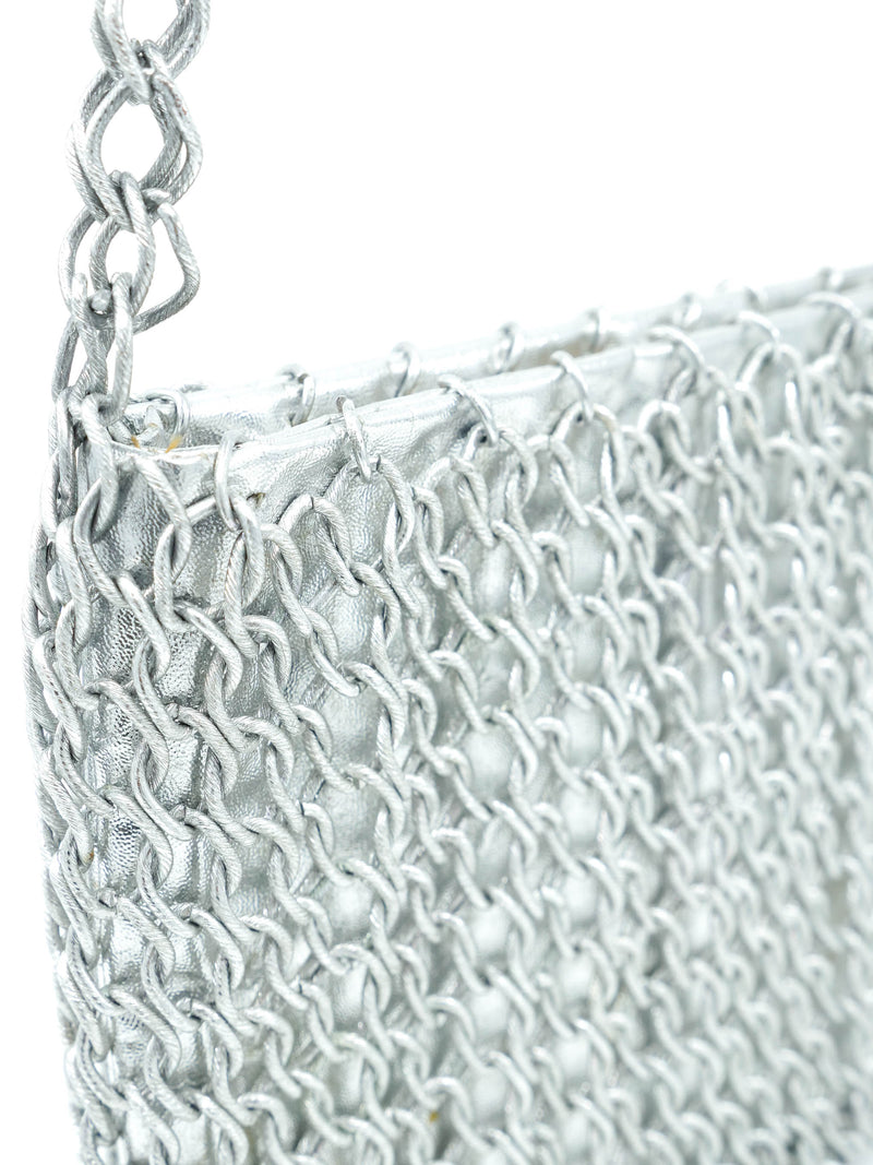 Metallic Silver Chain Bag Accessory arcadeshops.com