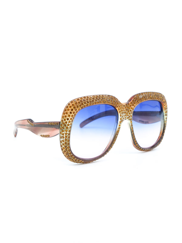 Oversized Rhinestone Studded Sunglasses Accessory arcadeshops.com