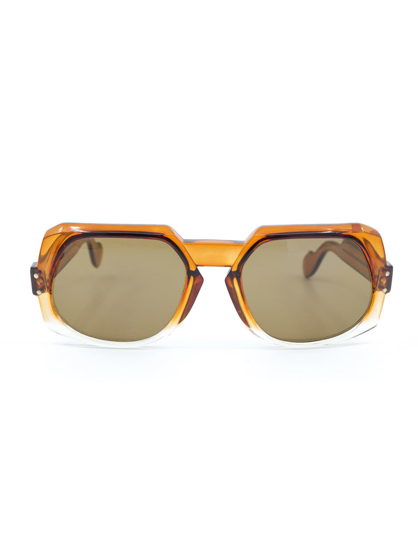 Amber Translucent Rectangular Sunglasses Accessory arcadeshops.com