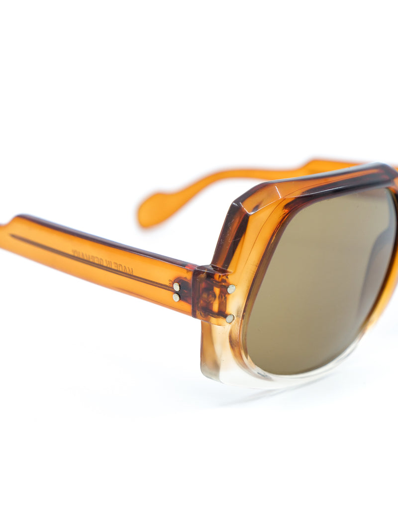 Amber Translucent Rectangular Sunglasses Accessory arcadeshops.com