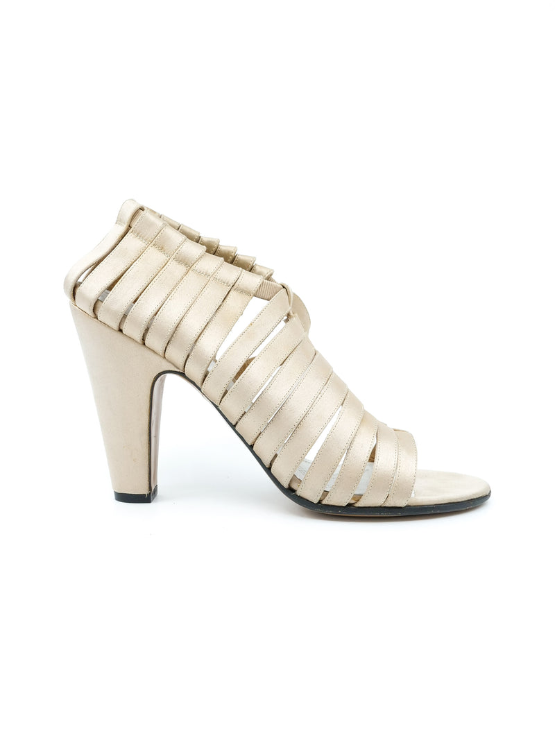 Maison Martin Margiela Nude Satin Cage Heels, 40 Accessory arcadeshops.com