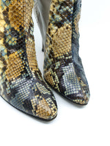 Paneled  Snakeskin Heeled Boots, 9 Accessory arcadeshops.com