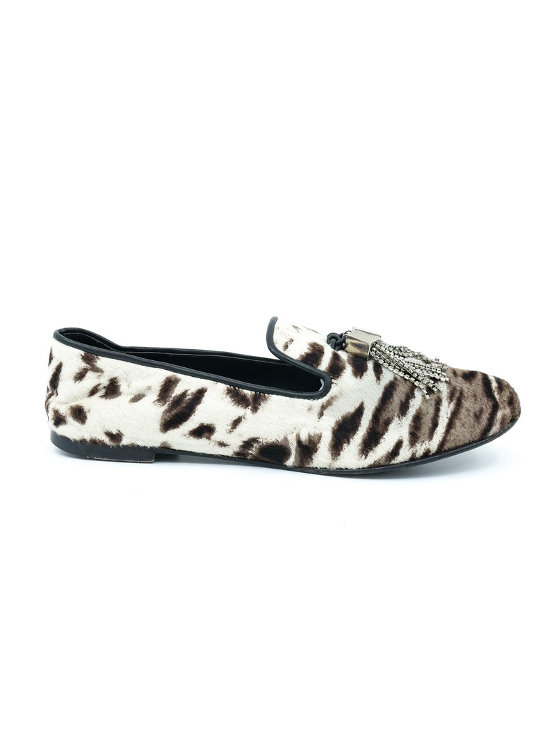 Giuseppe Zanotti Tasseled Calf Hair Loafers, 38 Accessory arcadeshops.com