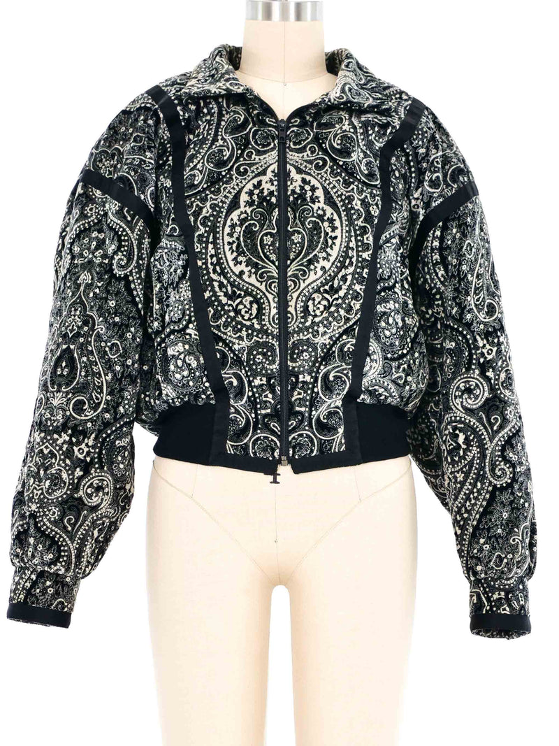 Escada Paisley Velvet Bomber Jacket Jacket arcadeshops.com