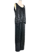 Black Sequin Tank And Pants Ensemble Suit arcadeshops.com