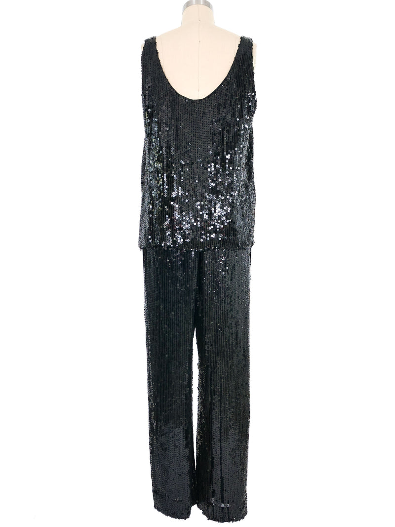 Black Sequin Tank And Pants Ensemble Suit arcadeshops.com