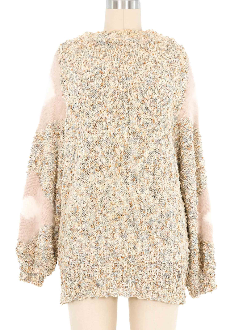 Pastel Chunky Knit Angora Accent Sweater Top arcadeshops.com