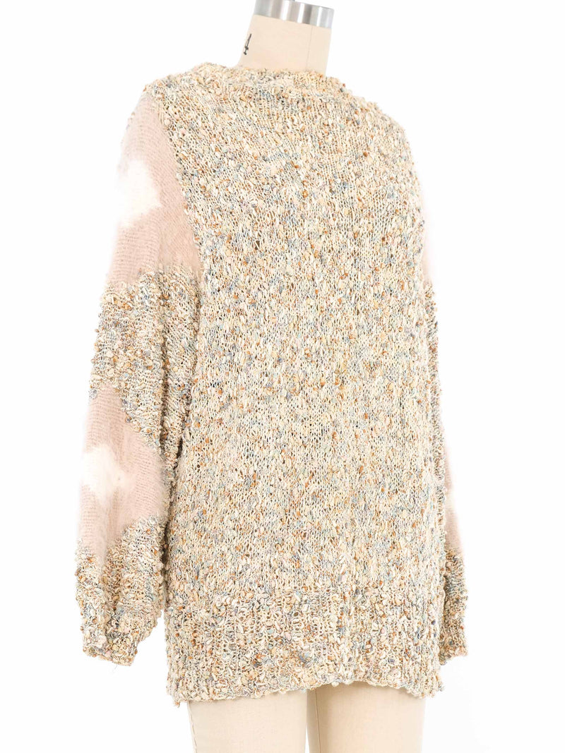 Pastel Chunky Knit Angora Accent Sweater Top arcadeshops.com