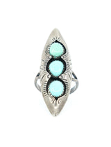 Three Stone Turquoise Sterling Silver Ring Accessory arcadeshops.com