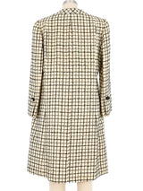 Galanos Cream Check Coat Outerwear arcadeshops.com
