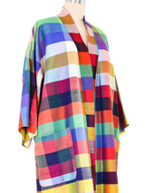 Dunhill Rainbow Plaid Thai Silk Robe Jacket arcadeshops.com