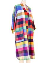Dunhill Rainbow Plaid Thai Silk Robe Jacket arcadeshops.com