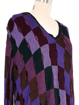 1980s Purple Cutout Check Sweater Top arcadeshops.com