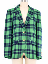 1960s Green Plaid Blazer Jacket arcadeshops.com