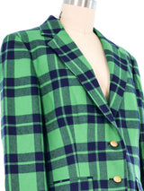1960s Green Plaid Blazer Jacket arcadeshops.com