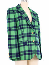 1960s Green Plaid Blazer Jacket arcadeshops.com