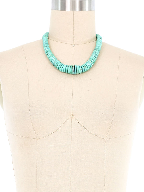 Turquoise Graduated Stone Necklace Accessory arcadeshops.com
