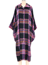 Plaid Cotton Cocoon Dress Dress arcadeshops.com