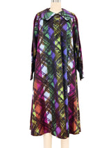 1960s Brushstroke Plaid Nylon Swing Coat Jacket arcadeshops.com