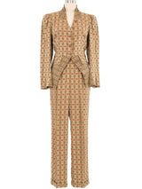 1990s Christian Lacroix Mixed Print Pant Suit Suit arcadeshops.com