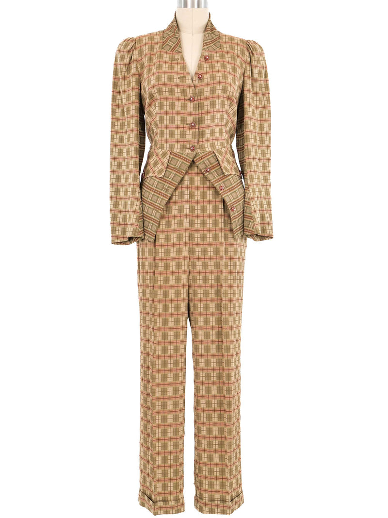 1990s Christian Lacroix Mixed Print Pant Suit Suit arcadeshops.com