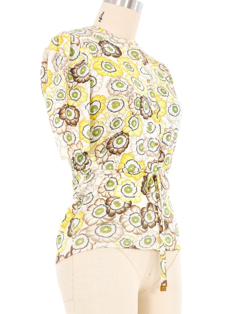 Gucci Short Sleeve Floral Cardigan Top arcadeshops.com